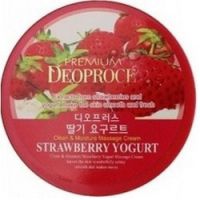 Deoproce Premium Clean Moisture Strawberry Yogurt Massage Cream - Крем массажный с экстрактом клубники, 300 г