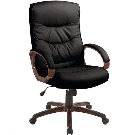 Кресло  EChair-633 TR рец.кожа черная, 470980 ШАТУРА Oфисные кресла