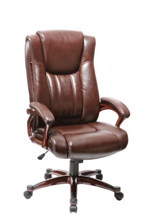 Кресло  EChair-632 TR рец.кожа коричн, 470978 ШАТУРА Oфисные кресла