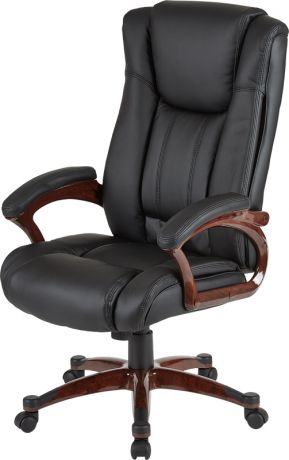 Кресло  EChair-632 TR рец.кожа черная,   470979 ШАТУРА Oфисные кресла