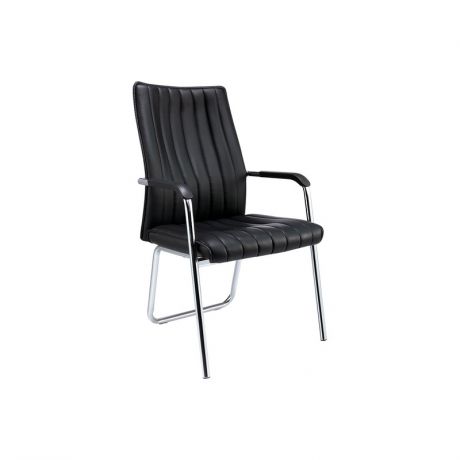 Кресло конф-ц -811 кожзам черный, хром, 620978 ШАТУРА Oфисные кресла