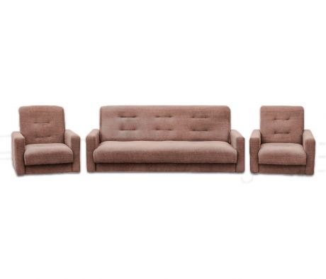 ШАТУРА Комплект Лондон-2 рогожка коричневая (диван + 2 кресла)