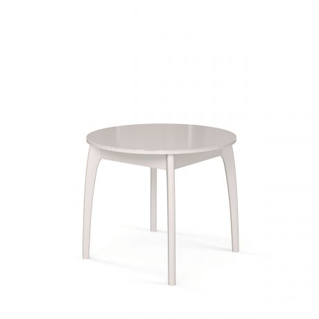 Стол №46 ДН4,(кругл) бел./стекло бел. вставка- бел ШАТУРА Столы обеденные