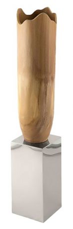 M-Style Ваза напольная "Wooden Vase on Stainless Steel Pillar"