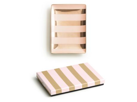 Rosanna Декоративный поднос "Stripes" (pink/gold)