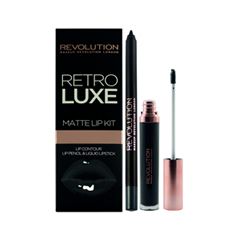Жидкая помада Makeup Revolution Набор для макияжа губ Retro Luxe Kits Matte Magnificent (Цвет Magnificent  variant_hex_name 243B41)