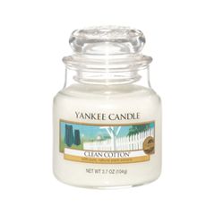 Ароматическая свеча Yankee Candle Clean Cotton Small Jar Candle (Объем 104 г)