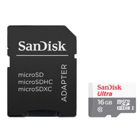 Карта памяти micro SDHC SanDisk Ultra 16GB Class 10 UHS-I