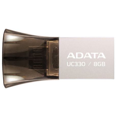 Флеш-диск OTG ADATA DashDrive UC330 Silver/Black 8GB (AUC330-8G-RBK)