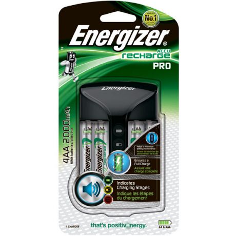 Зарядное устройство + аккумуляторы Energizer Pro Charger + 4шт. AA 2000mAh (E300696601) черный
