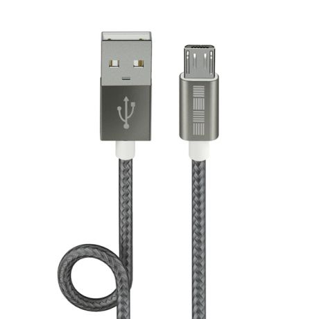 Кабель для сотового телефона InterStep USB-miсroUSB PVC/Nylon Space Gray 2m