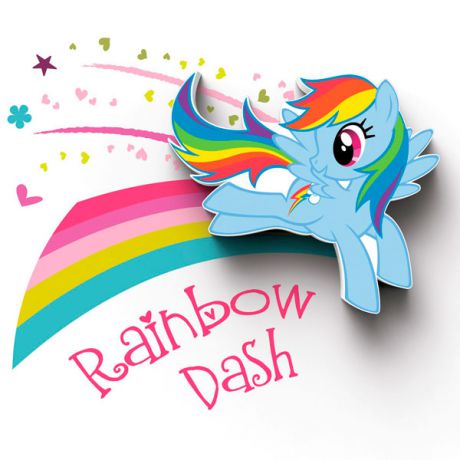 Фигурка 3DLightFX Светильник 3D MLP Mini Rainbow Dash