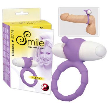 Smile Loop, фиолетовое Эрекционное кольцо с мини-вибратором