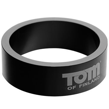 Tom of Finland 50mm Aluminum Cock Rings, черное Эрекционное кольцо из металла