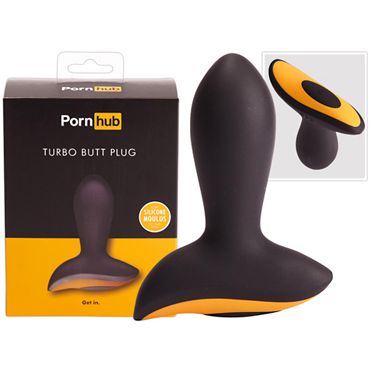 Pornhub Turbo Butt Plug, черная Анальная втулка с вибрацией