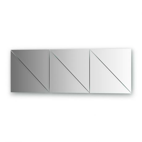 Упаковка 6 шт зеркальной плитки EVOFORM с фацетом 15 мм, форма плитки треугольник 30х30 см