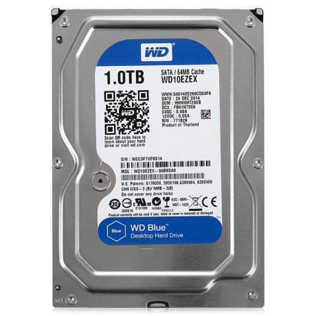 жесткий диск HDD 1ТБ, Western Digital Blue, WD10EZEX
