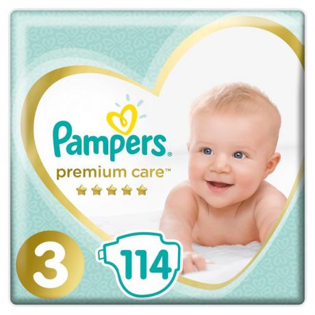 Подгузники Pampers Premium Care 3 (6-10 кг), 114 шт