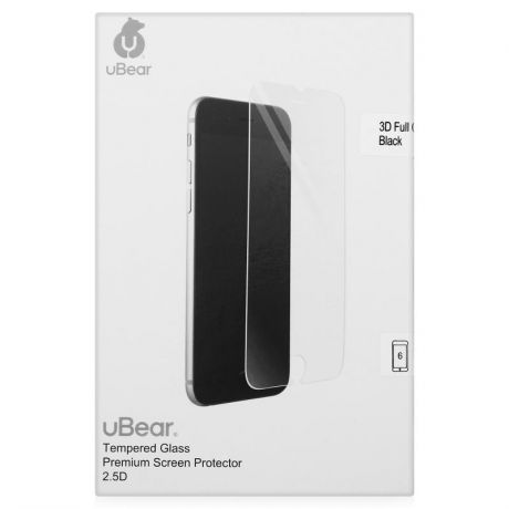 Защитное стекло uBear 3D Full Cover для Apple iPhone 6 / 6S, с рамкой, черный