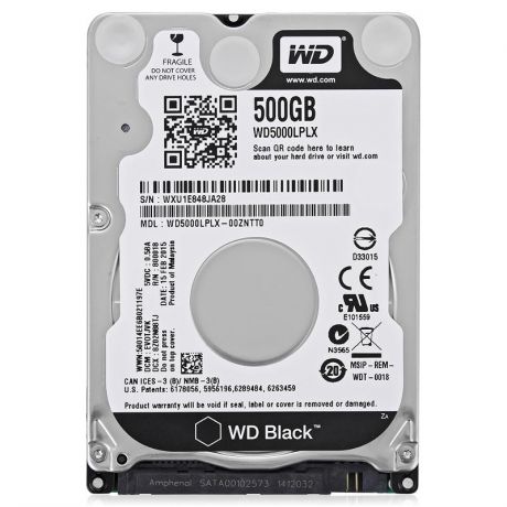 жесткий диск HDD 500ГБ, Western Digital Black, WD5000LPLX