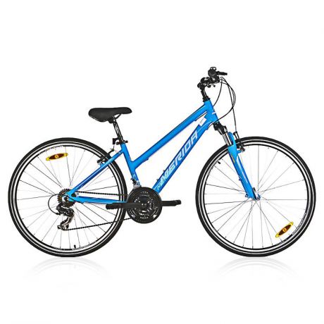 Велосипед Merida Crossway 5-V (2016), женский, колеса 28 , рама 15.5, голубой (голубой/белый)