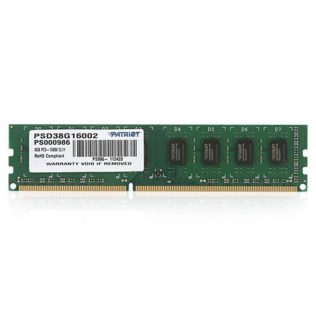 DIMM DDR3, 8ГБ, Patriot PSD38G16002