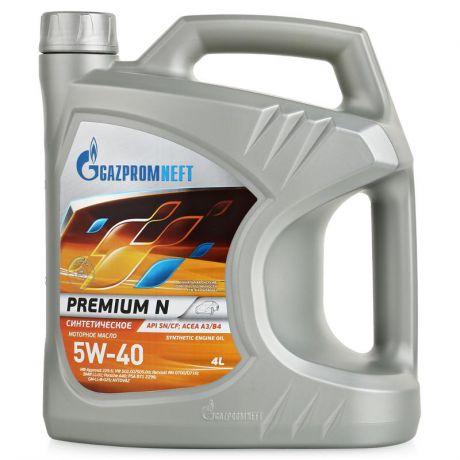 Моторное масло Gazpromneft Premium N 5W40 SN/CF, A3/B4, 4л синтетическое