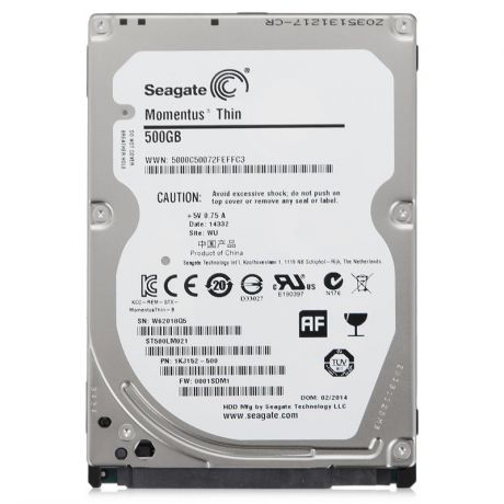 жесткий диск HDD 500ГБ, Seagate Momentus Thin HDD, ST500LM021
