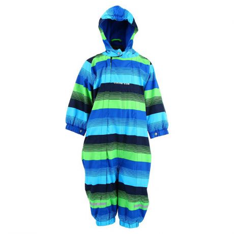 Комбинезон ColorKids 102120, размер 62-68 см, цвет полоска: голубая, синяя, зеленая, темно-синяя