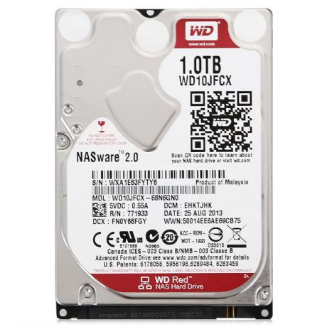 жесткий диск HDD 1ТБ, Western Digital Red, WD10JFCX