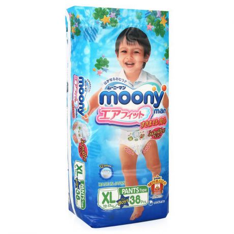 Трусики-подгузники Moony для мальчиков XL (12-17 кг), 38 шт
