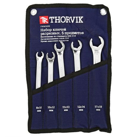 Набор ключей разрезных Thorvik, FNWS005, 5 предметов, 52055