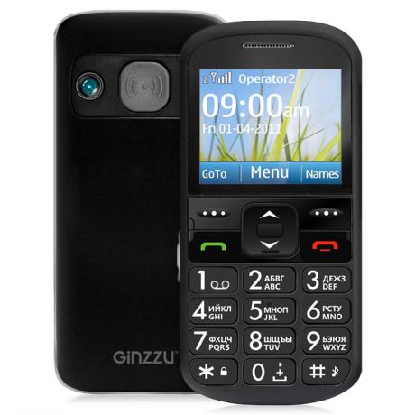 Мобильный телефон GINZZU R12D Black, черный