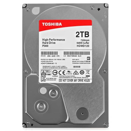 жесткий диск HDD 2ТБ, Toshiba P300, HDWD120UZSVA