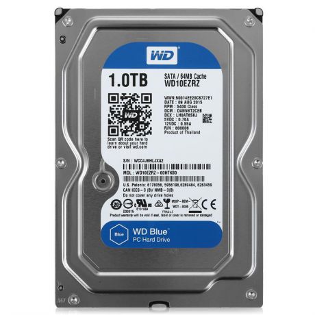 жесткий диск HDD 1ТБ, Western Digital Blue, WD10EZRZ