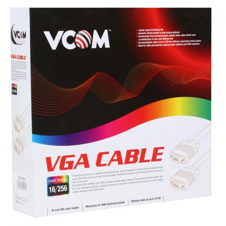 Кабель для монитора VCOM VGA 15M/15M 30.0 метров [VVG6448-30M]