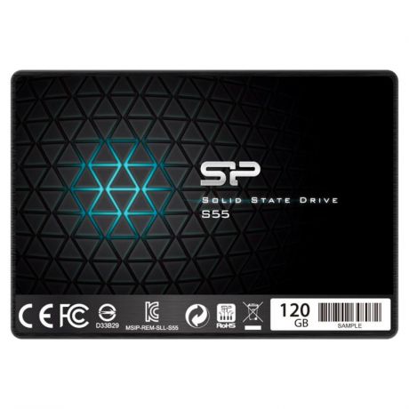 жесткий диск SSD 120ГБ, Silicon Power Slim S55, SP120GBSS3S55S25