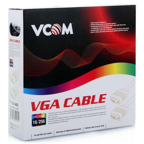 Кабель для монитора VCOM VGA 15M/15M 20.0 метров [VVG6448-20MC]