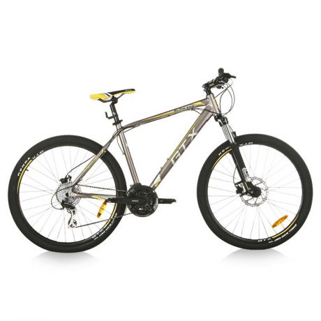 Велосипед GTX ALPIN 200, колеса 27.5", рама 19", 24 скорости, серебристый/желтый