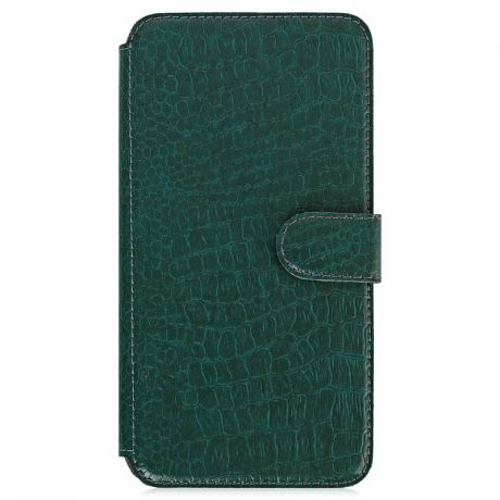 Чехол-книжка Norton, универсальный для смартфонов 4,9"-5,2", ультратонкий, на клейкой основе, 147х74 мм, зеленая рептилия