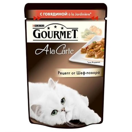 Упаковка паучей 24 шт Gourmet ALCTE (говядина, овощи) 24 шт х 85 гр