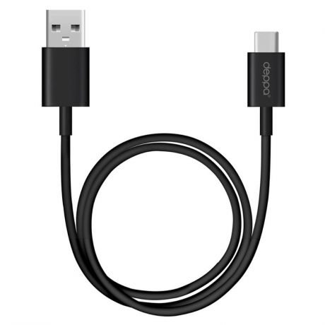 Кабель Deppa, USB A 3.0 - USB Type-C, 1.2 м, черный