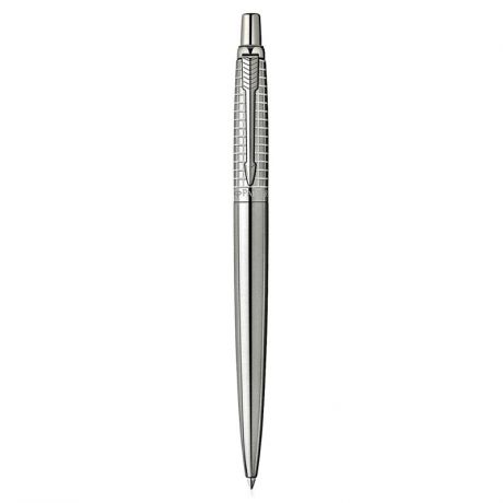 ручка шариковая Parker "Jotter Premium Classic Stainless Steel Chiselled", 0,7 мм, синяя, корпус хром