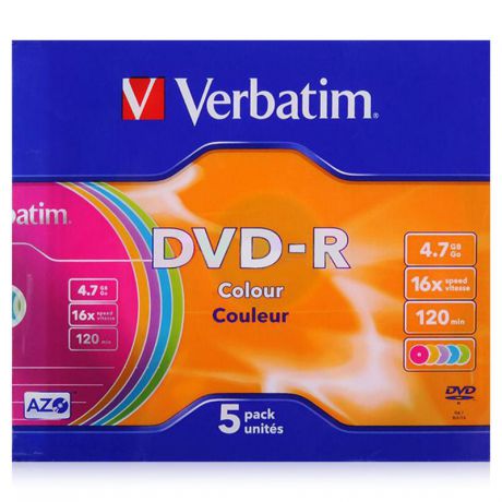 диски dvd-r 4.7Gb 16x Color Verbatim