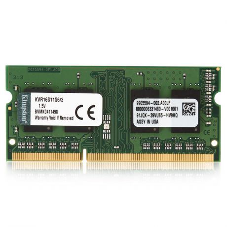 SO-DIMM DDR3, 2ГБ, Kingston, KVR16S11S6/2