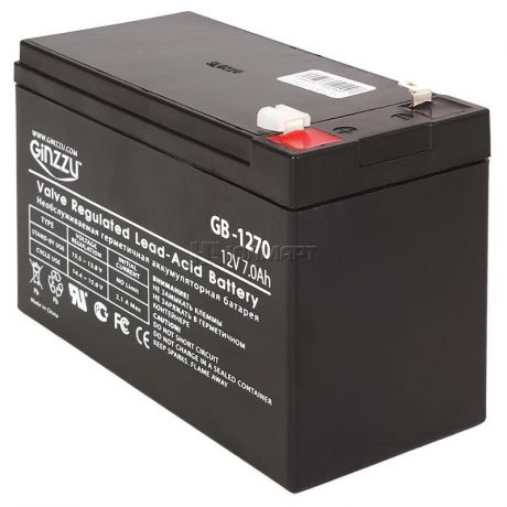 батарея аккумуляторная Ginzzu GB-1270, 12V 7.0Ah