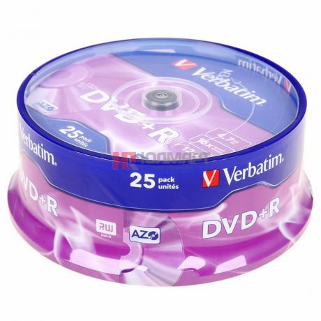 диски dvd+r 4.7Gb 16x Matte Silver Azo Verbatim