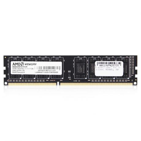 DIMM DDR3, 4ГБ, AMD R534G1601U1S-UO