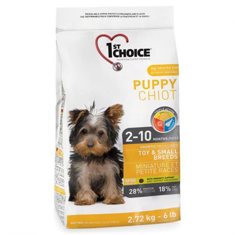 Корм 1st Choice Chicken Formula TOY and SMALL BREEDS for PUPPIES (2.72 кг)