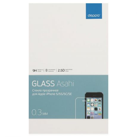Защитное стекло Deppa для Apple iPhone 5 / 5C / 5S / SE, 0.3 мм, прозрачное